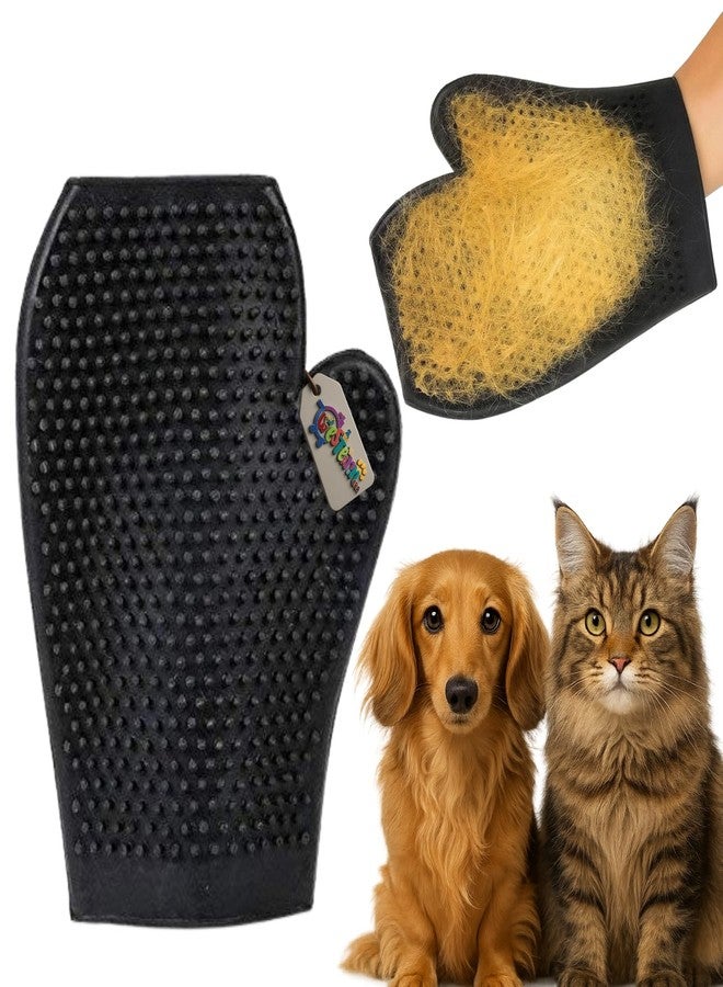 Western Era Dual Side Rubber Deshedding Glove for Dogs & Cats - Hard Rubber Bathing Grooming Mitt - Deep Cleaning & Bath Scrubber - Heavy Fur Removal, Durable & Washable (Type 4) - Image 1